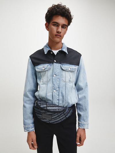 Calvin Klein Ruhák HU937261 | Calvin Klein Two-Tone Férfi Farmerkabát Világos Kék